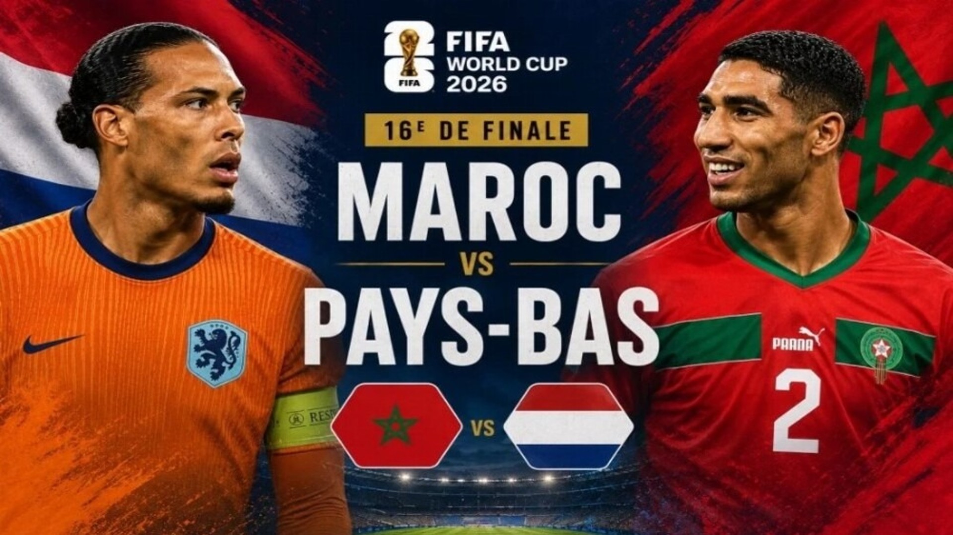 Mondial 2026 : le Maroc face aux Pays-Bas en 16e de finale